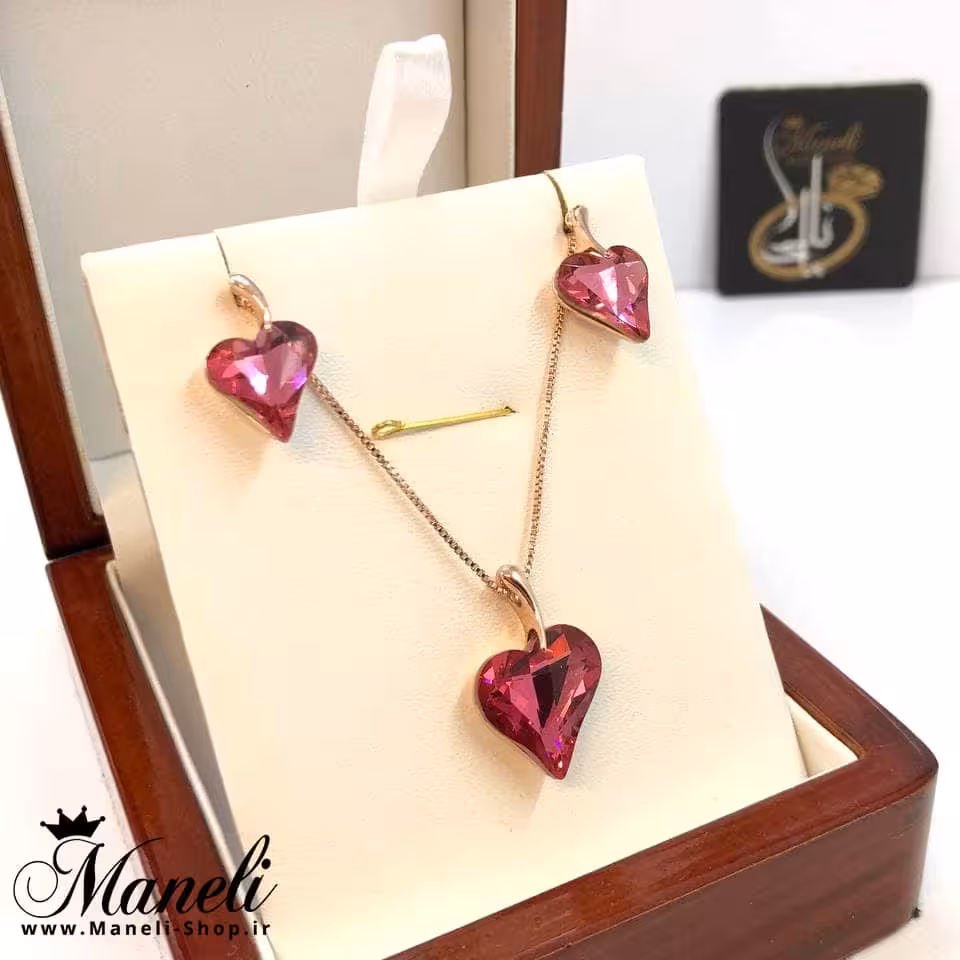 نیم ست سواروسکی قلب  140038