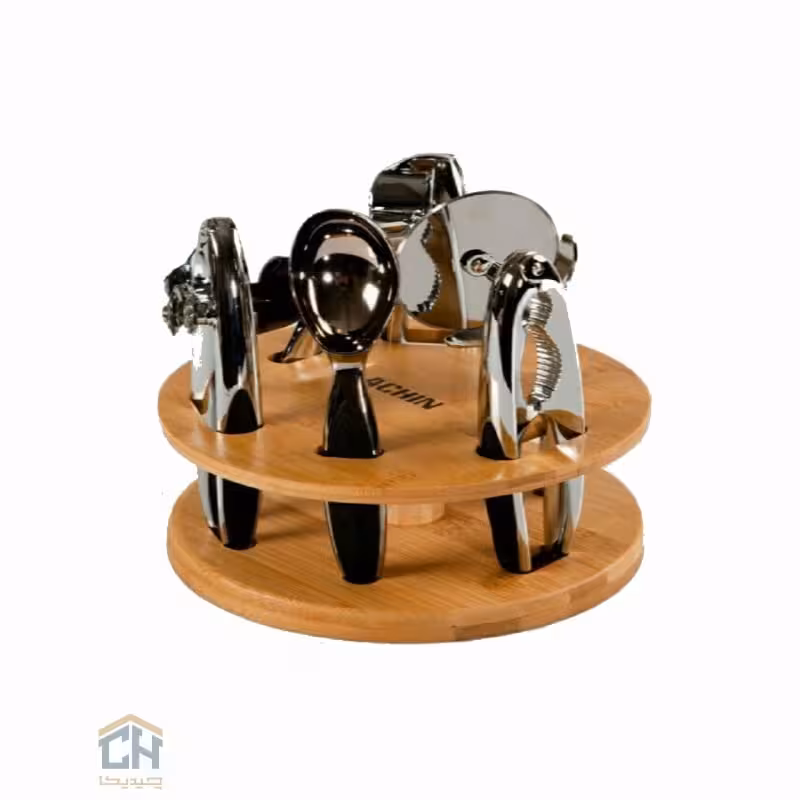 سرویس ابزار آشپزخانه پایه چوبی مدل 010/8