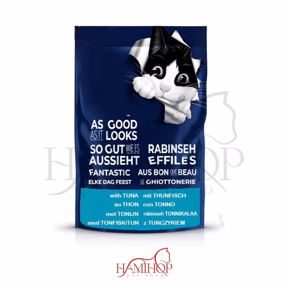 پوچ گربه فلیکس با طعم ماهی تن در ژله Felix Meat Slices tuna in jelly وزن 85 گرم