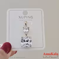 گردنبند ژوپینگ دخترانه مدل نگین سفید کد GNB161134W