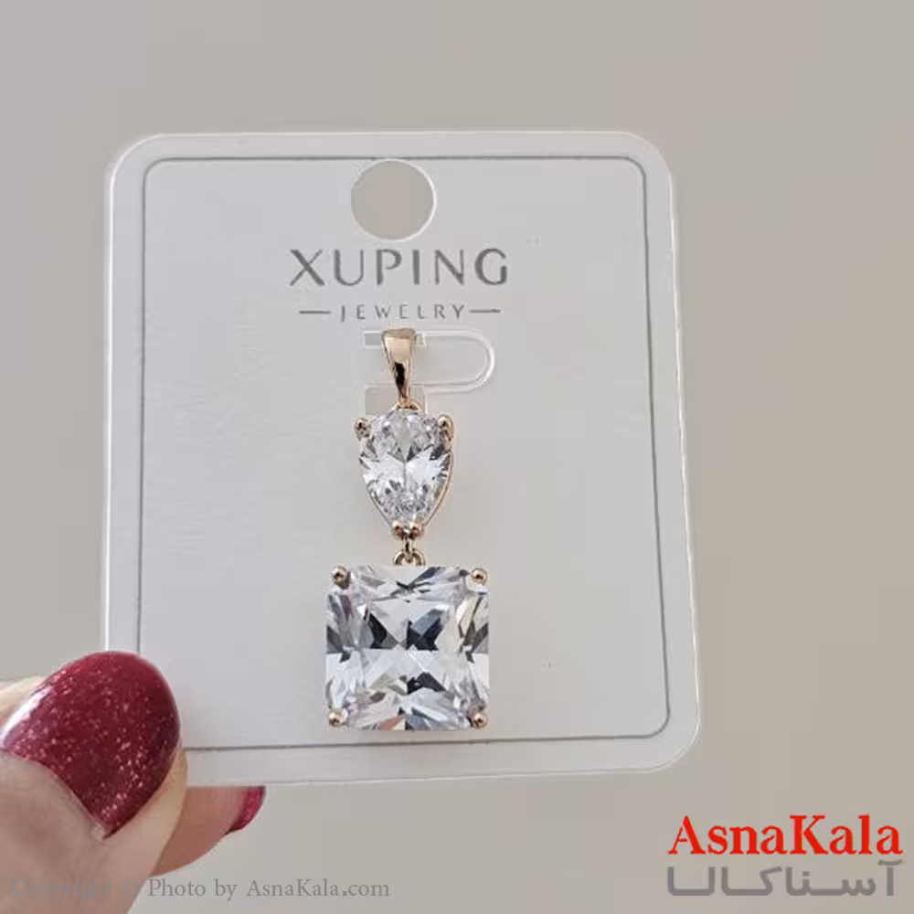 گردنبند ژوپینگ دخترانه مدل نگین سفید کد GNB161134W