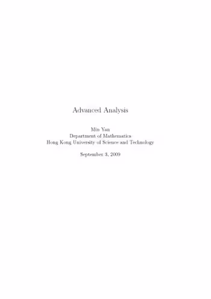 خرید و دانلود نسخه کامل کتاب Advanced Analysis