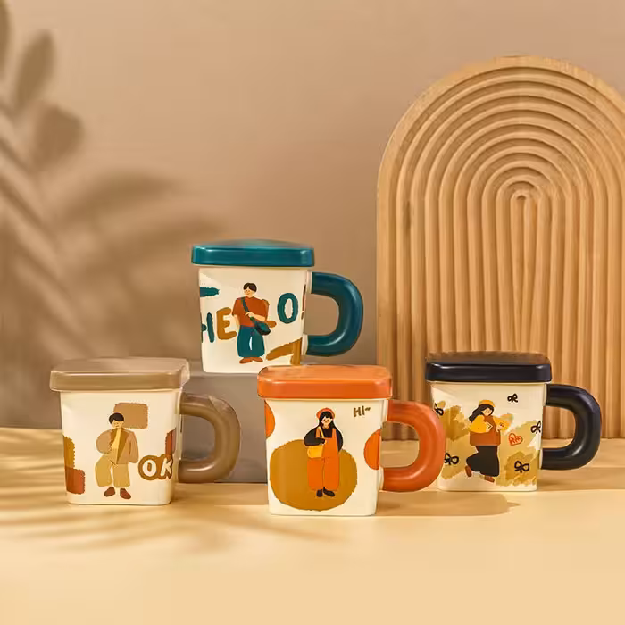 ماگ مستطیلی دربدار دختر و پسر