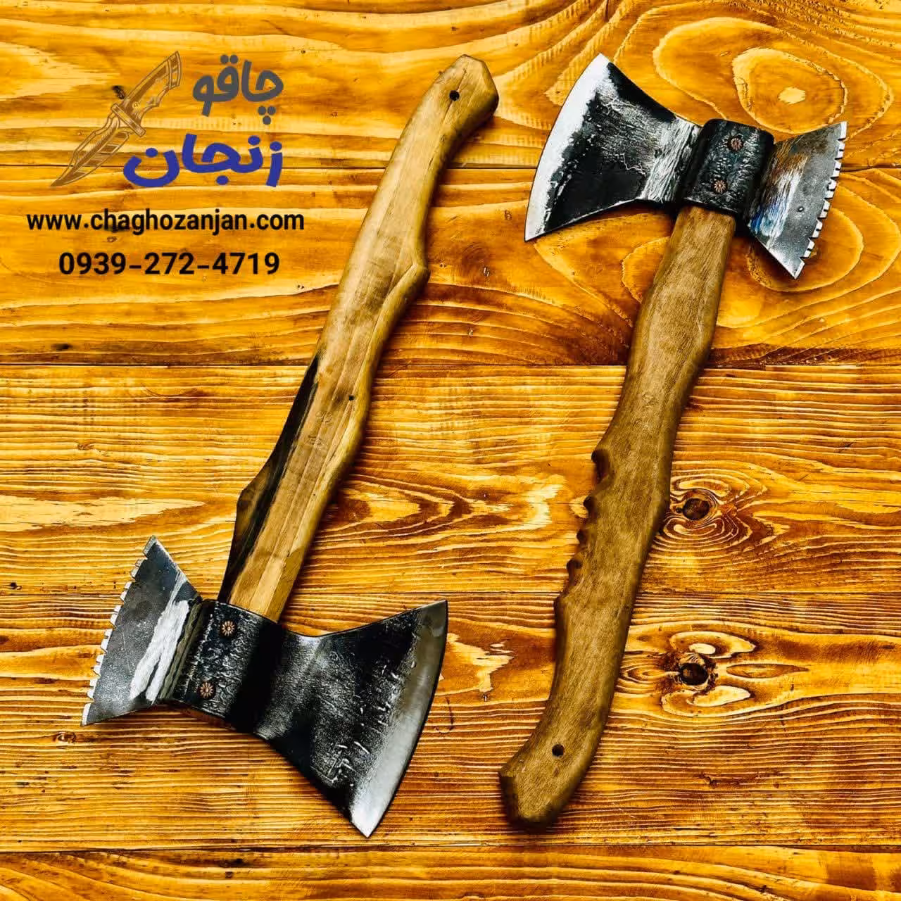 تبر دسته بلند دوطرفه دستساز زنجان مدل قدیمی