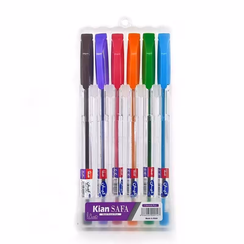 خودکار بسته ای 6 رنگ مارک کیان  صفا