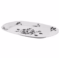 دیس چینی ایکیا مدل UPPLAGA کد 204.737.67 سایز 44x30 سانتی متر سفید/طرح‌دار