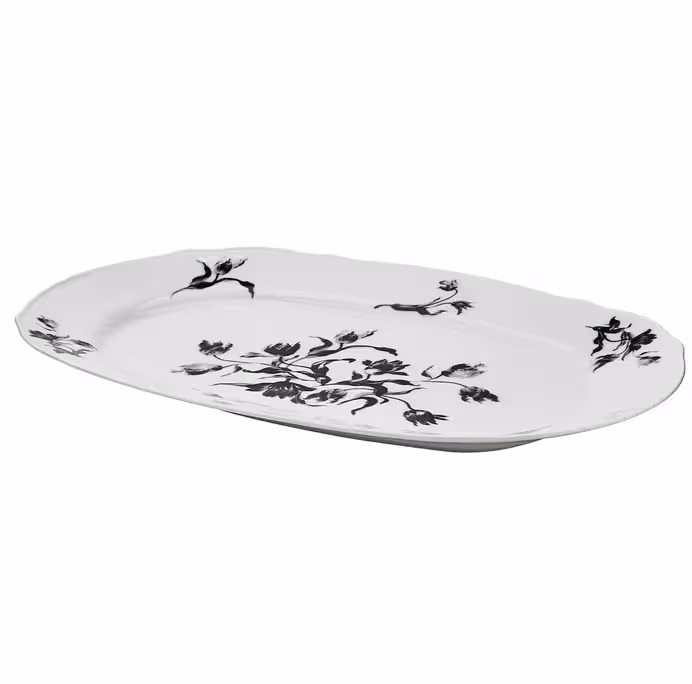 دیس چینی ایکیا مدل UPPLAGA کد 204.737.67 سایز 44x30 سانتی متر سفید/طرح‌دار