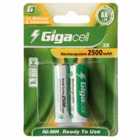 باتری دوتایی قلمی شارژی Gigacell AA 2500mAh