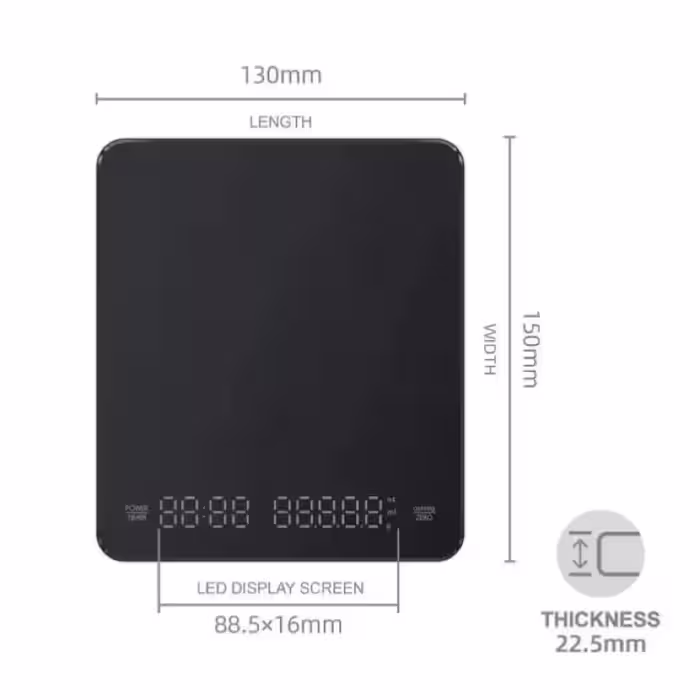 ترازوی آشپزخانه مدل تایمردار قهوه کد 3KG-0,1G CK2150