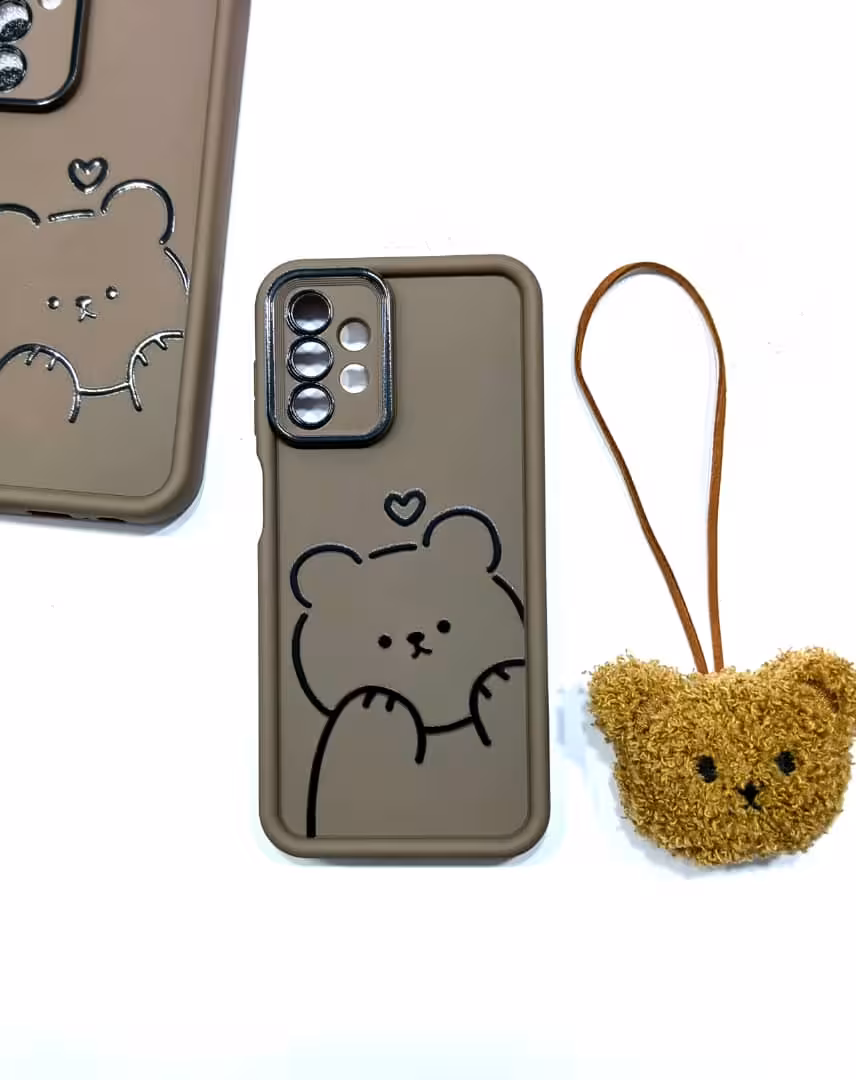 قاب خرس عاشق Bear Love همراه با آویز تدی سامسونگA13,A23 4GBear Love frame with Samsung teddy pendant