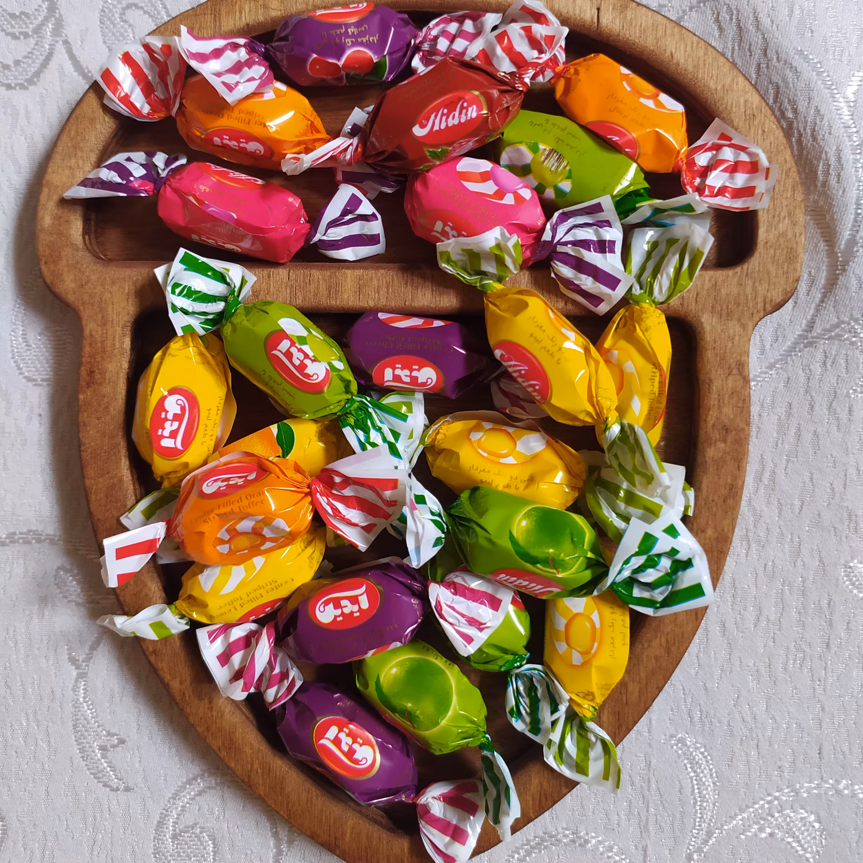تافی دو رنگ آیدین بسته 500گرمی فله