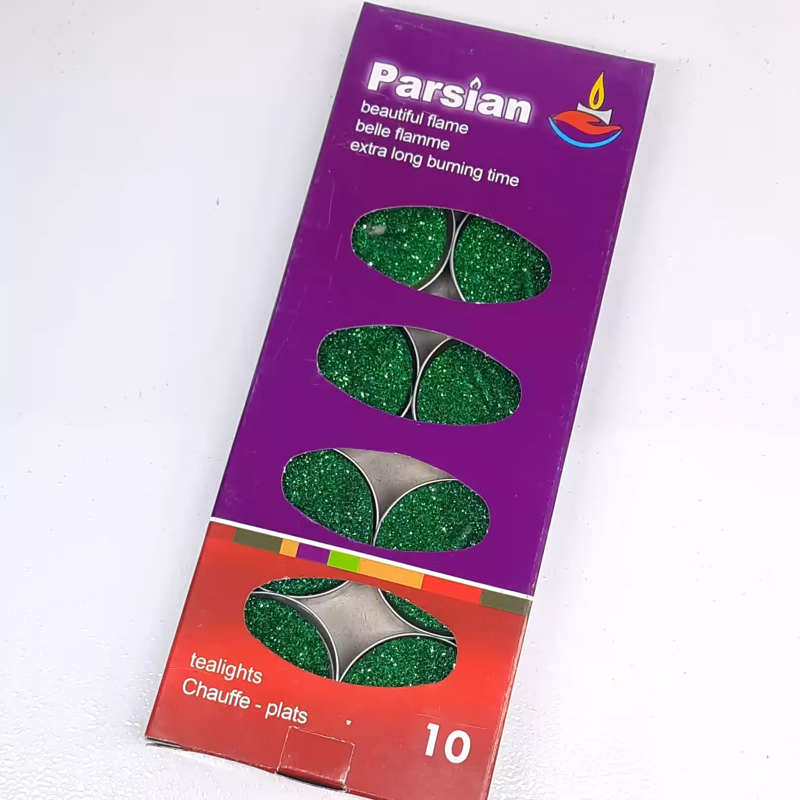 شمع وارمر  اکلیلی 10 عددی سبز (3 ساعت سوز)