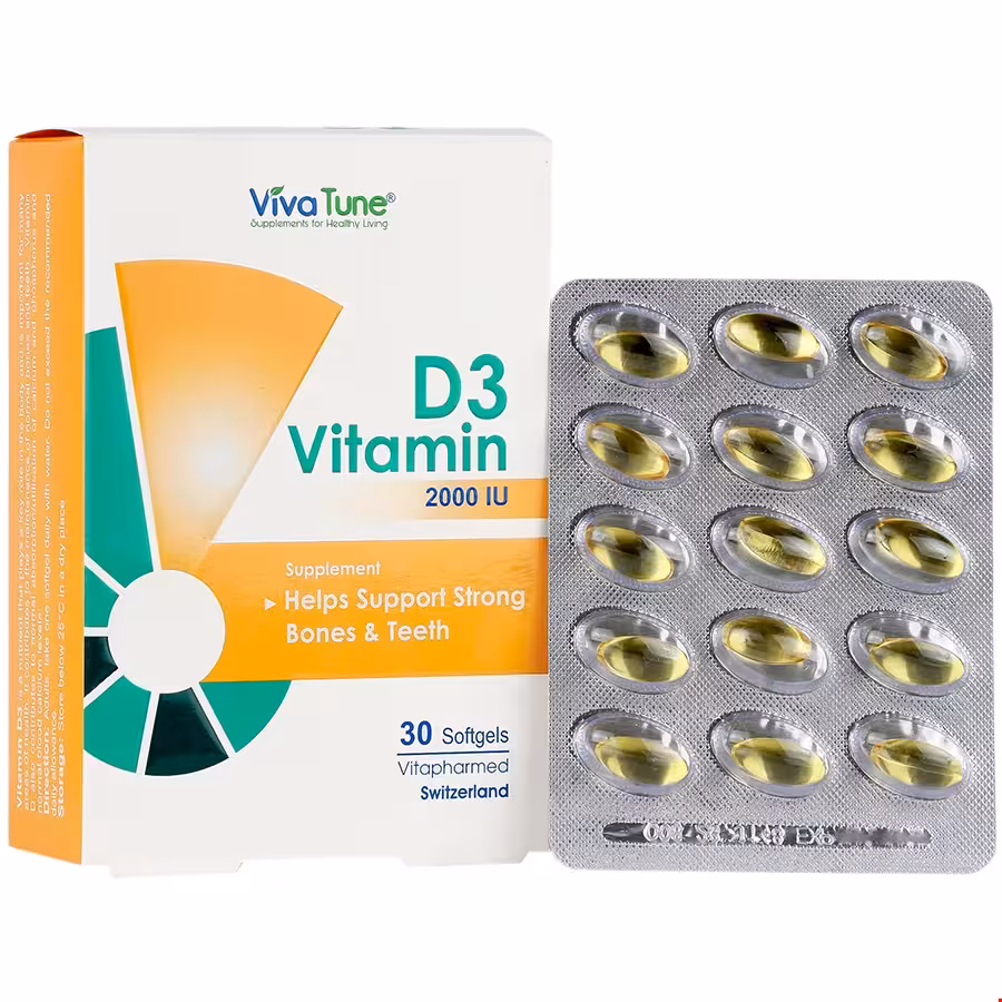 کپسول نرم ژلاتینی ویتامین D3 2000 ویواتیون 30 عددی