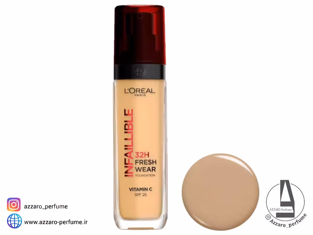 کرم پودر 32 ساعته لورآل شماره 140 Infallible Fresh Wear حاوی ویتامین C حجم 30 میل