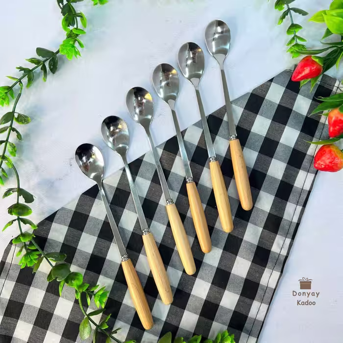قاشق شربت دسته چوبی