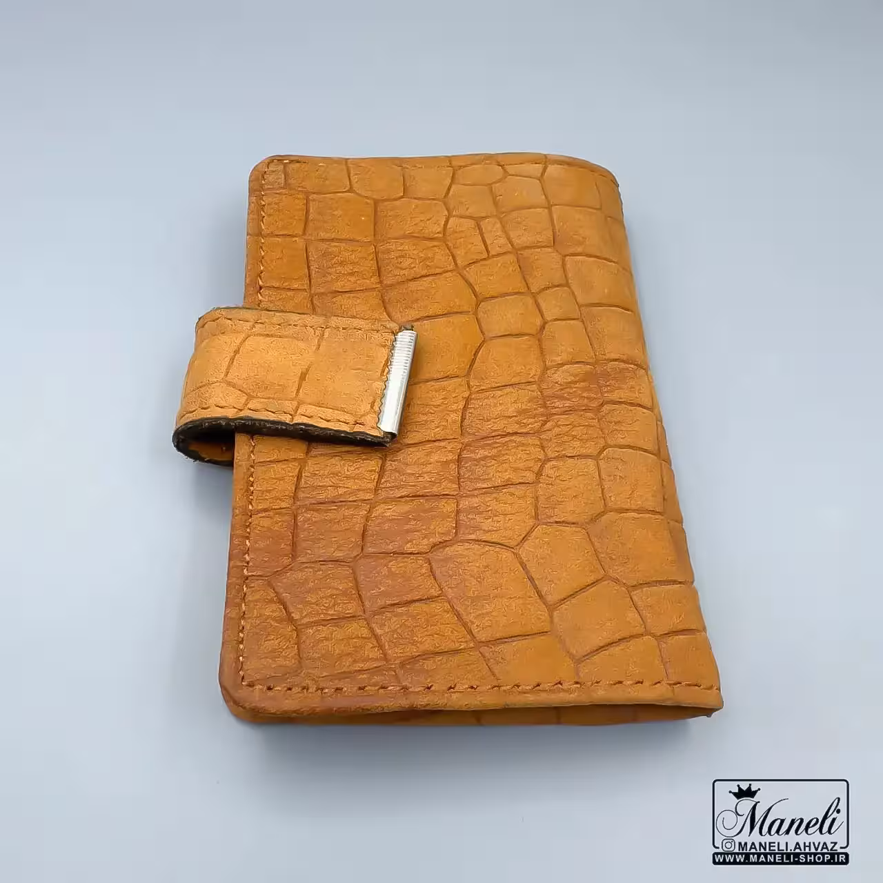 جاکارتی دکمه ای چرم عسلی|14040669