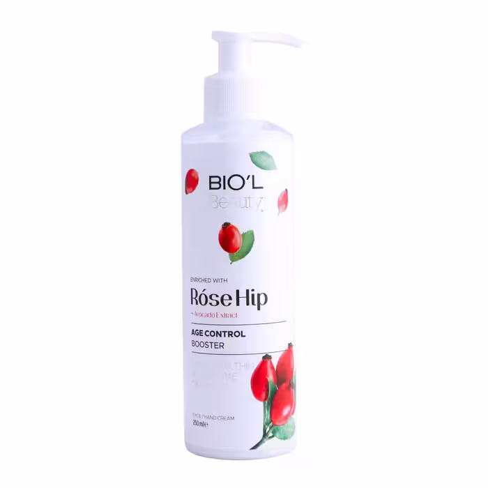 کرم پمپی مرطوب کننده دست و صورت بیول مدل روغن رزهیپ و آووکادو  250 میلی لیتر ( Biol Face And Hand Cream With Rose Hip And Avocado 250ml )