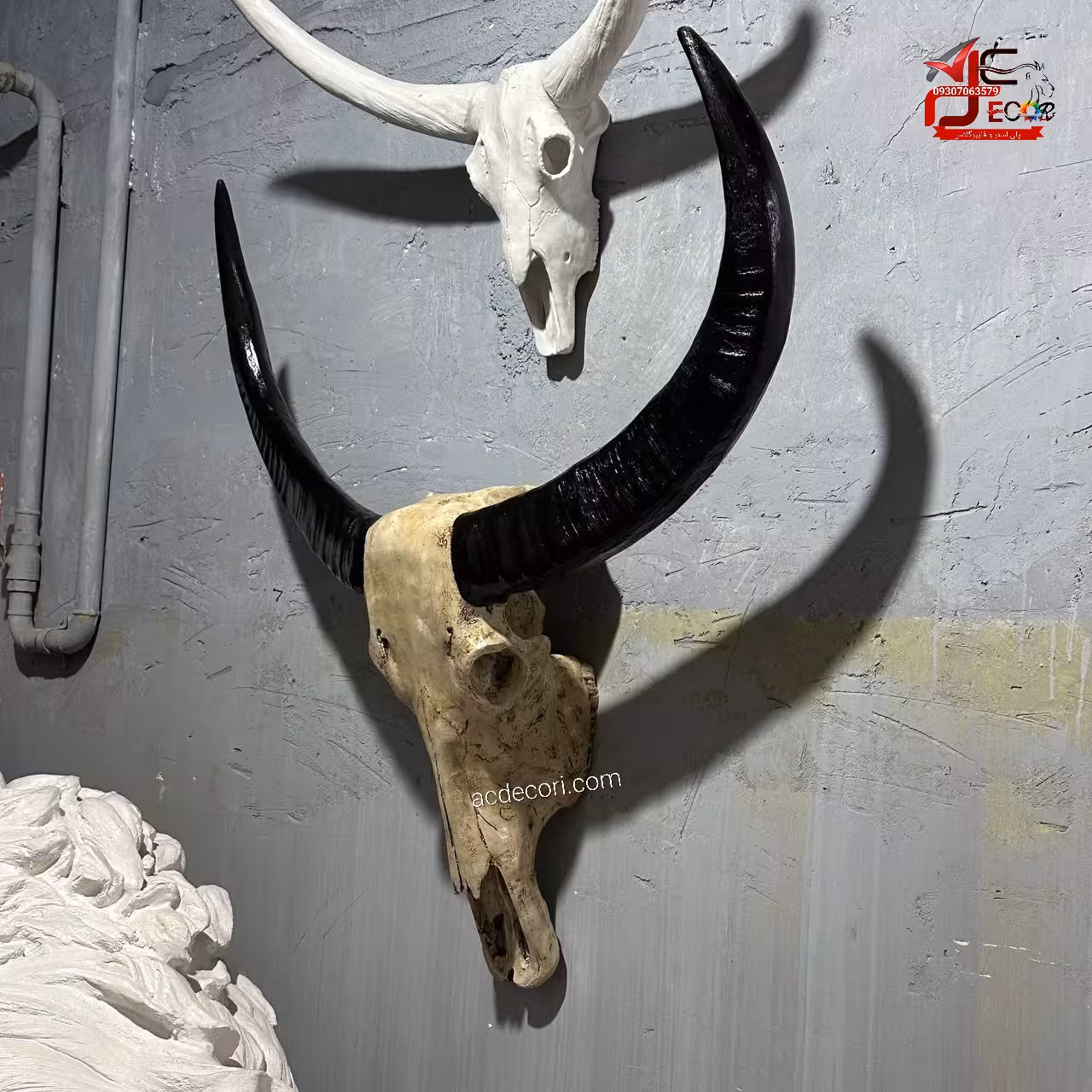 دیوارکوب جمجمه بزرگ فایبرگلاس