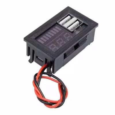 ماژول نمایشگر سطح شارژ باتری اسیدی روپنلی 12V دارای 2 خروجی USB