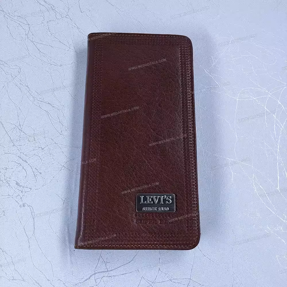 کیف پول چرم طبیعی رنگ قهوه ای