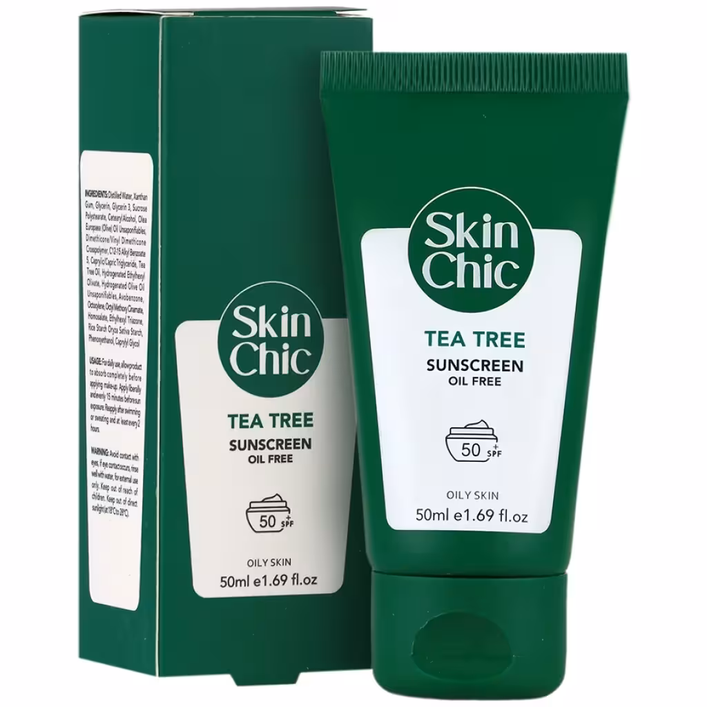 کرم ضد آفتاب SPF50 پوست چرب اسکین شیک حاوی روغن درخت چای