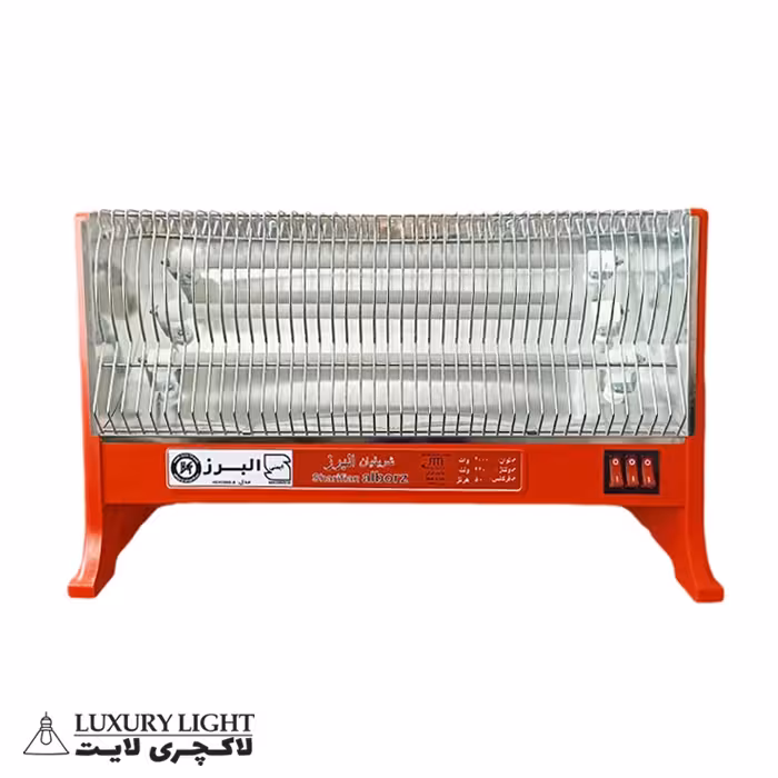 بخاری برقی 3 شعله 2000 وات بدون فن البرز شیشه ای