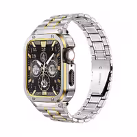 بند و گارد استیل لاکچری MioHHR Stainless Steel Band &amp; Case Apple Watch 45mm