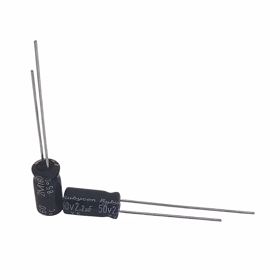 خازن الکترولیت 2.2 میکرو فاراد 50 ولت Rubycon
