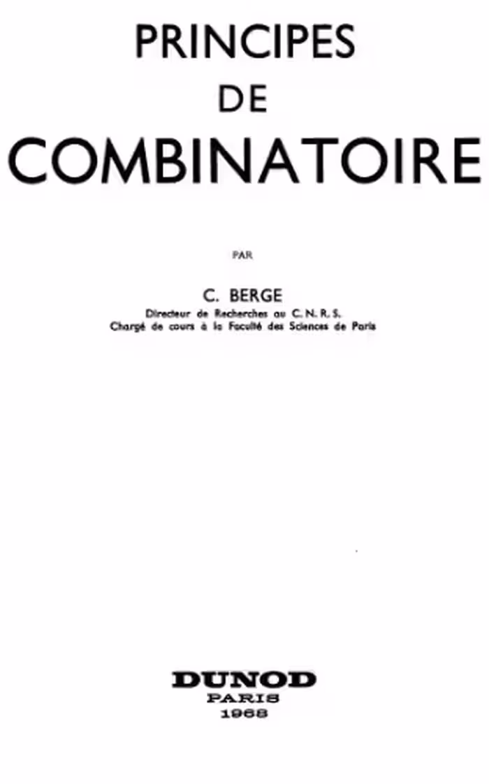 خرید و دانلود نسخه کامل کتاب Principes de combinatoire