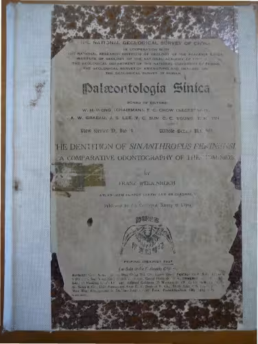 خرید و دانلود نسخه کامل کتاب The dentition of Sinanthropus pekinensis;: A comparative odontography of the hominids, ( China. Geological survey Palaeontologia sinica, new ser. D)