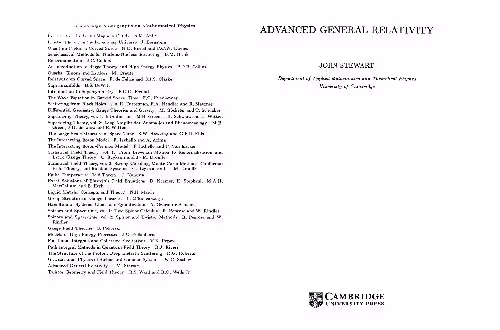 خرید و دانلود نسخه کامل کتاب Advanced General Relativity