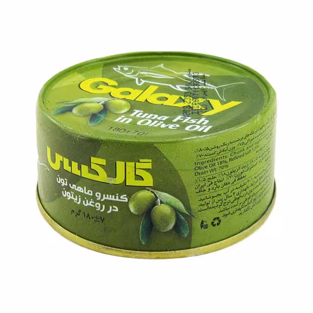 کنسرو ماهی تن در روغن زیتون گالکسی 180 گرمی