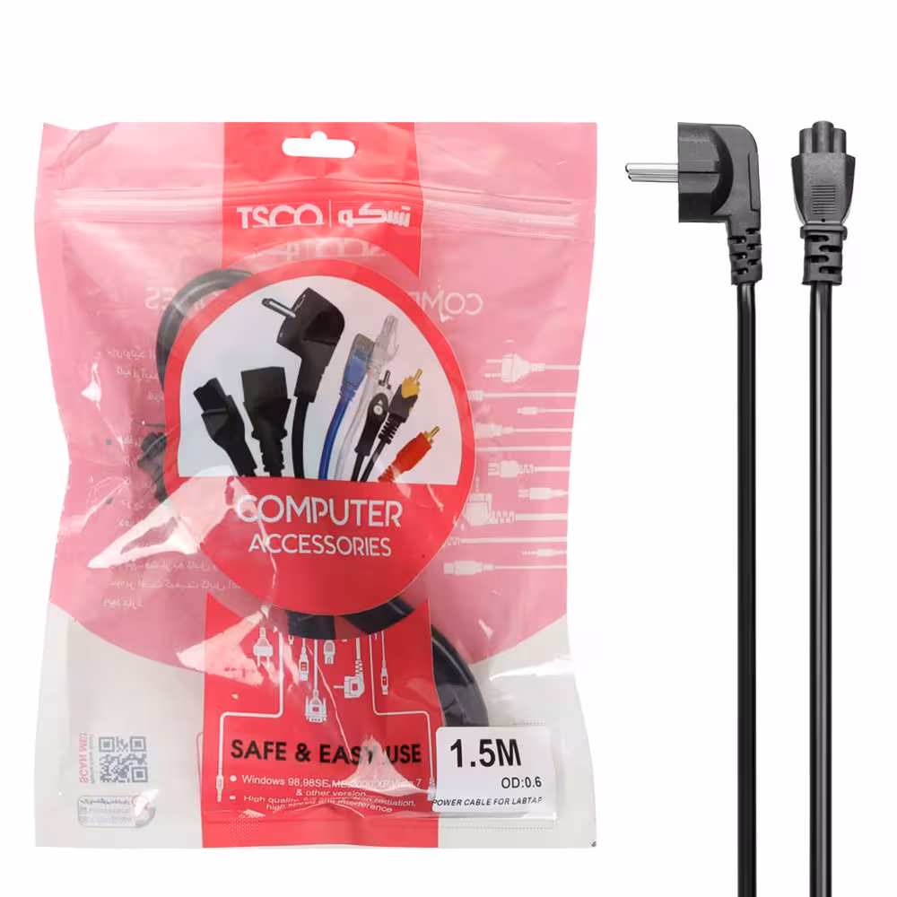 کابل برق لپ تاپ تسکو 1.5 متری درجه یک TSCO laptop power cable