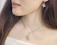 نیمست پروانه جواهری نقره کد 00638