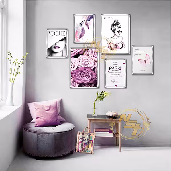 تابلو دکوراتیو بنفش ست 6 تایی کد GH210