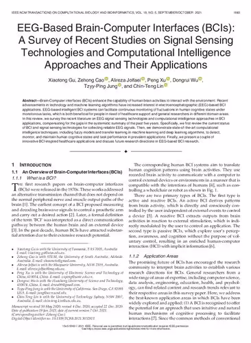 خرید و دانلود نسخه کامل کتاب EEG-Based Brain-Computer Interfaces (BCIs): A Survey of Recent Studies on Signal Sensing Technologies and Computational Intelligence Approaches and Their Applications