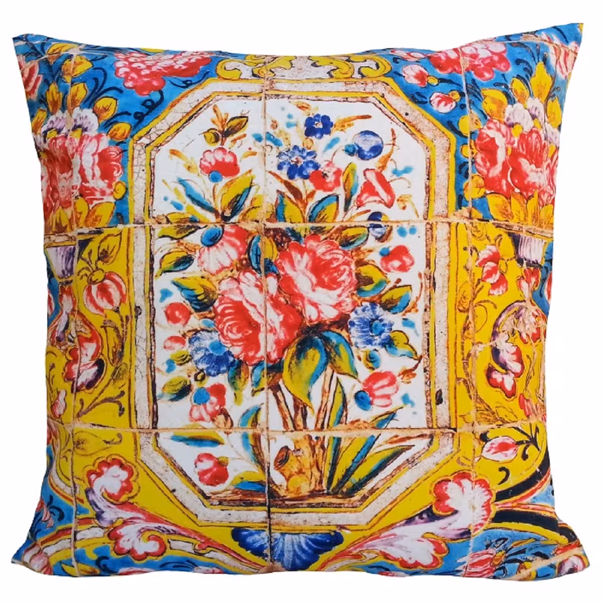 کاور کوسن مخمل کوبیده طرح کاشی کد MAKHQU13