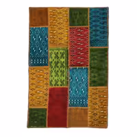 فرش دستبافت یک و نیم متری طرح چهل تکه کد 40204159