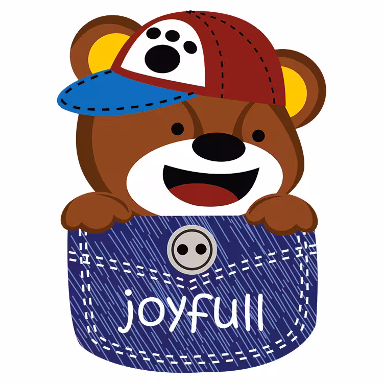 استیکر پارچه و لباس مدل دی تی اف طرح جیبی کد H10.596 مجموعه 5 عددی