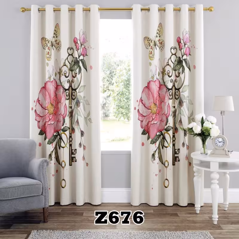 پرده سه بعدی طرح گل