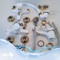 ارسال رایگان ست کامل 4 عددی شیرالات لاله سفید طلایی با گارانتی 5ساله