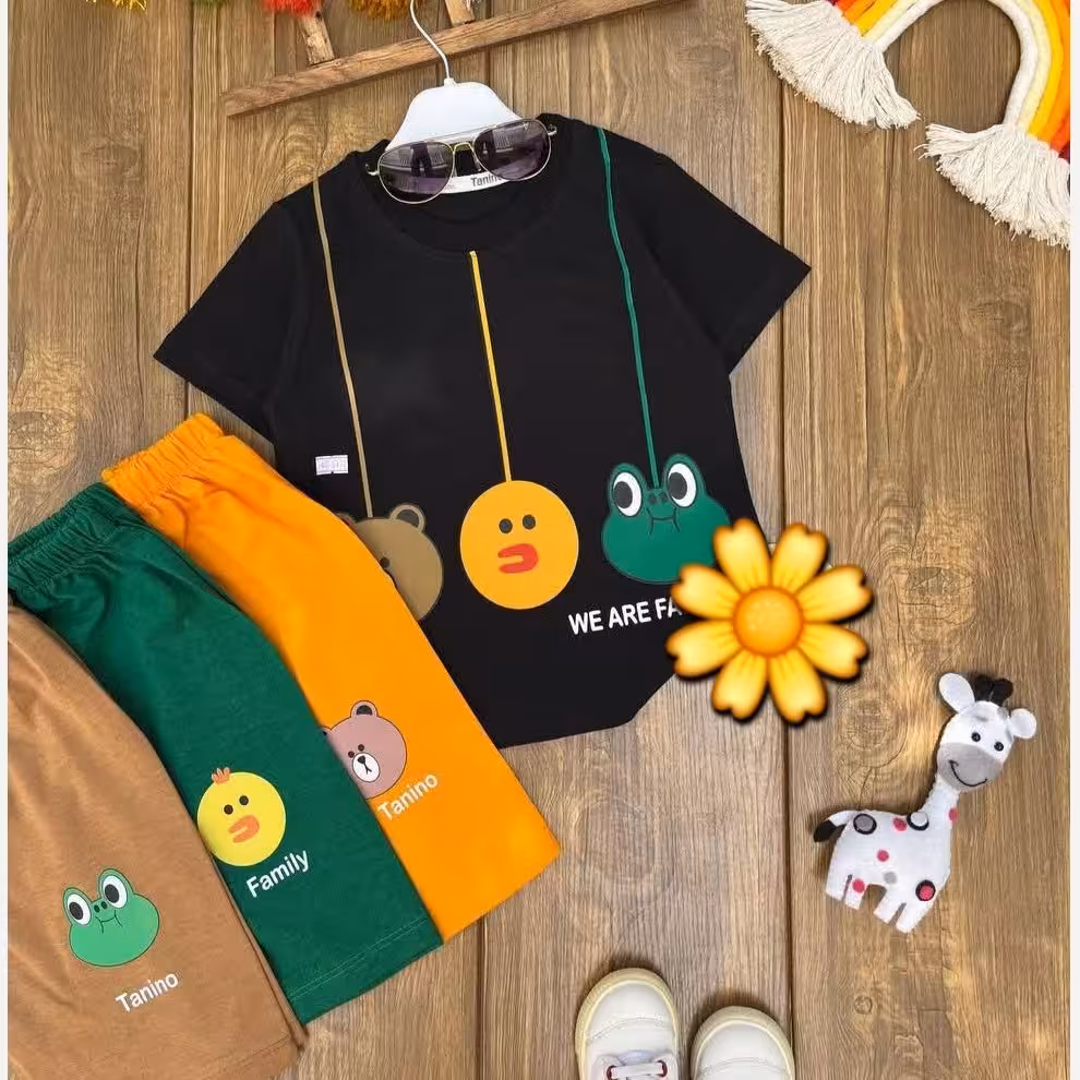 تیشرت و شلوارک پسرانه سایز35و40-لباس پسرانه تابستانی-ست حیوانات