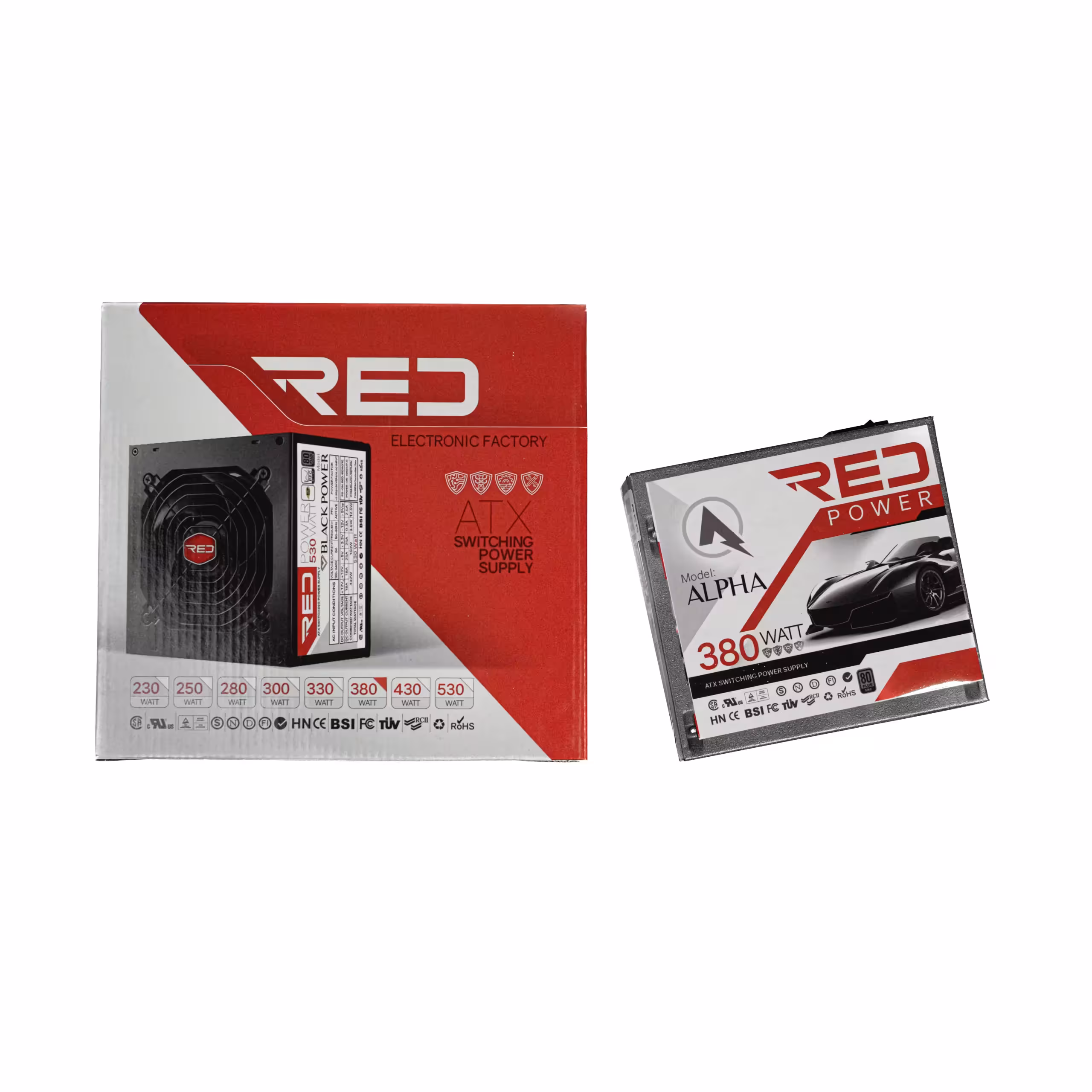 پاور کیس کامپیوتر RED مدلALPHA 380w