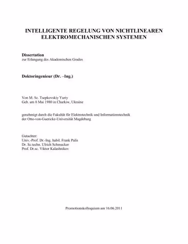 خرید و دانلود نسخه کامل کتاب Intelligente Regelung von nichtlinearen elektromechanischen Systemen