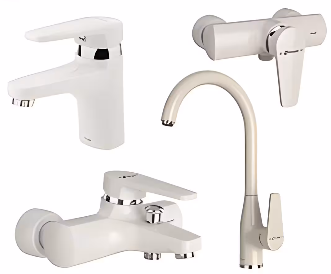 ست شیرالات شودر مدل لیون شیری کروم