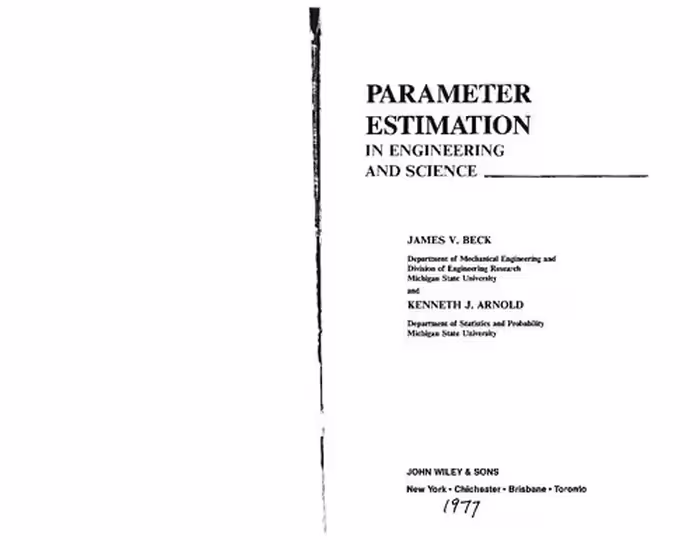 خرید و دانلود نسخه کامل کتاب Parameter Estimation in Engineering and Science
