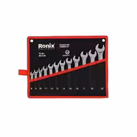 ست 12 عددی آچار یک سر تخت یک سر رینگ رونیکس مدل RH-2158