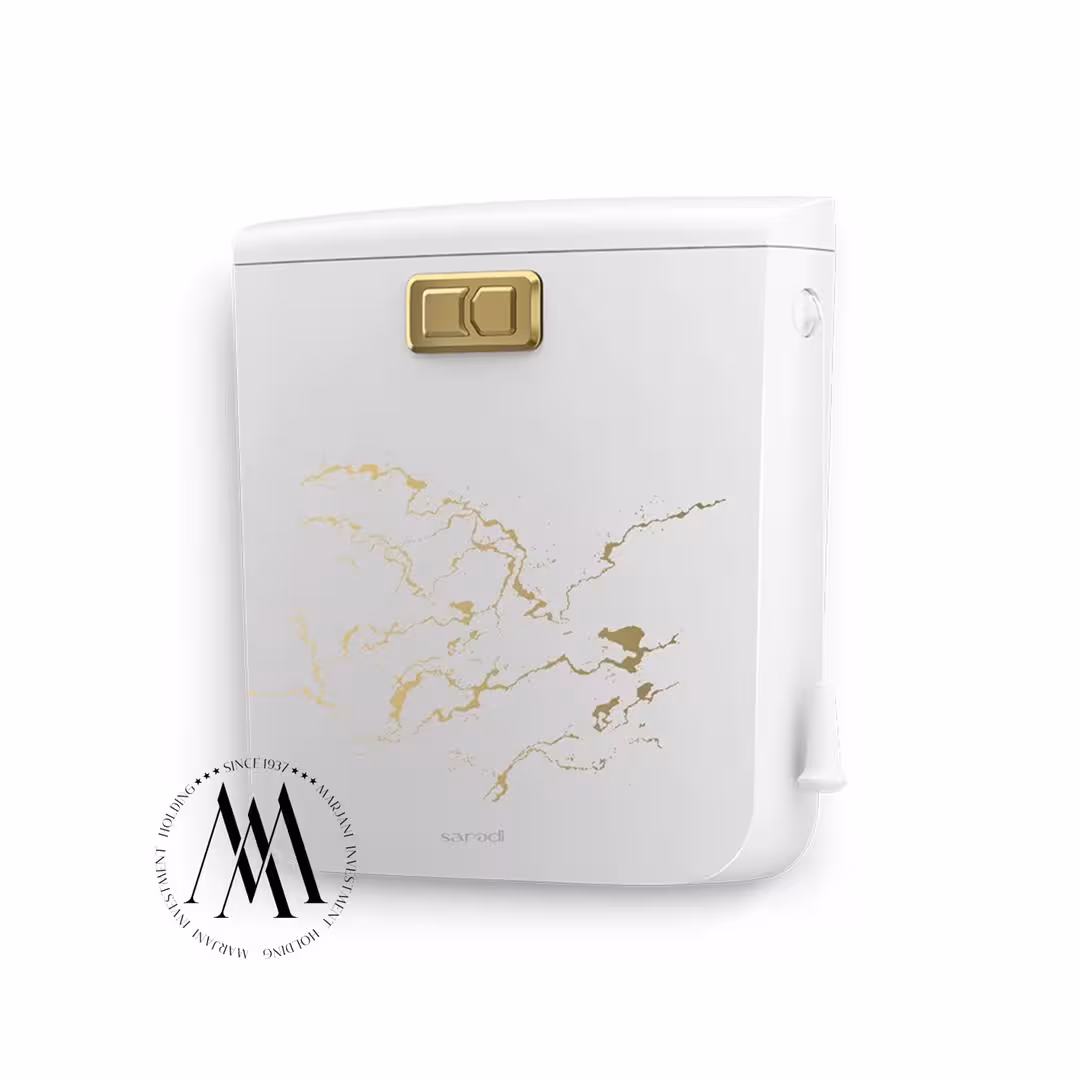 فلاش تانک ایمن آب مدل کاسپین طرح ماربل طلائی