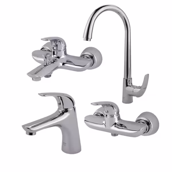 ست چهارتکه شیرآلات کسری مدل هیرمند