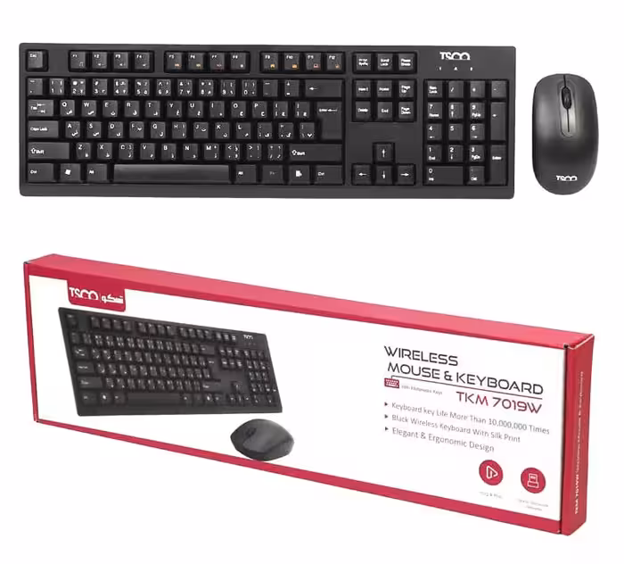کیبورد و موس بی سیم تسکو TKM7019W